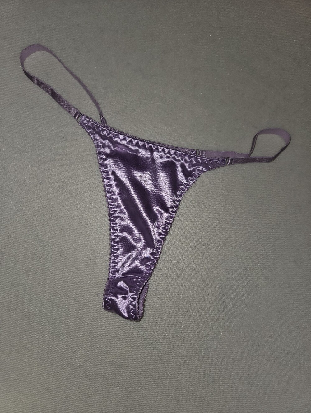 Satin Thong Panty in Deep Purple- Women's Well Worn Intimates